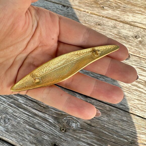 Vintage Jewelry Gold Tone Chunky Brooch Pin - Picture 2 of 2